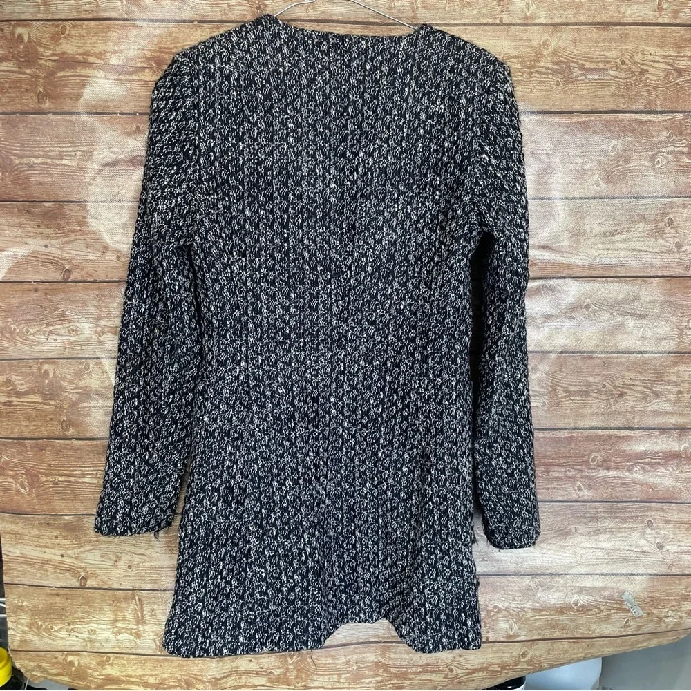 Zara Textured Weave Frock Coat With Zipper Size S - Picture 7 of 16